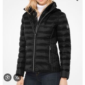 Michael Kors Women's Black Hooded Puffer Jacket